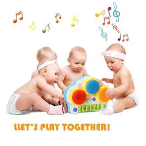 Jouets musicaux pour bébés, tambours et clavier de piano - Instruments de <span class=keywords><strong>musique</strong></span> pour tout-petits pour l'apprentissage et le développement, 6-12 <span class=keywords><strong>mois</strong></span>, plastique ABS - Product Image 5