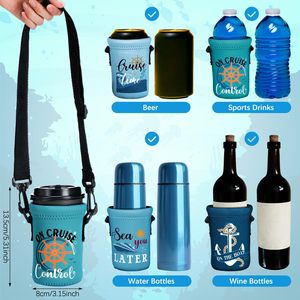 Enfriador de Latas de Cerveza Personalizado, Portavasos para Barco, Esenciales para Cruceros 2025, Porta Botellas de Agua con Correa Ajustable para el Hombro - Product Image 2