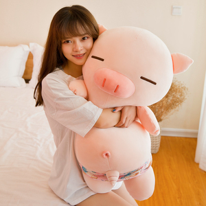 Peluche a forma di maiale da spiaggia, carino <span class=keywords><strong>e</strong></span> coccoloso, imbottito in cotone PP, cuscino antistress, costumi rimovibili <span class=keywords><strong>e</strong></span> indossabili, statuetta divertente - Product Image 5