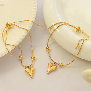 Collier pendentif en acier inoxydable en forme de cœur, chaîne à maillons, bijou tendance, accessoire de charme - Product Image 3
