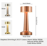 Lampe de Table LED Portable Rechargeable En Gros, Décoration Intérieure, Moderne Sans Fil Tactile Dimmable, Lumière de Restaurant de Luxe