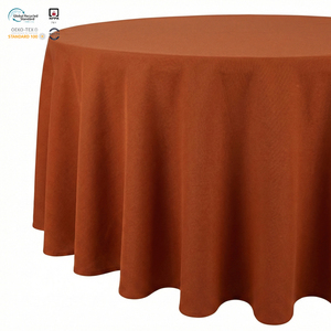 Nappe ronde de 132 pouces en polyester tissé, imperméable, réutilisable et personnalisable pour des mariages et banquets élégants - Product Image 1