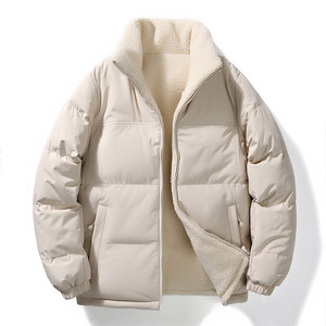 <b>Men's</b> Winter Stand Up Collar Puffer <b>Jacket</b> Thickened <b>Warm</b> Windproof Loose Fit Casual Coat With Fleece Lining - Product Image 4