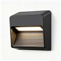 Applique murale LED moderne carrée noire étanche pour extérieur, lumière chaude pour escalier, jardin, patio, allée
