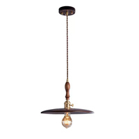 Lustre en bois massif pour restaurant japonais, comptoir de bar, style rétro, fer forgé, chambre à coucher, chevet, couleur noyer, LED, hauteur réglable