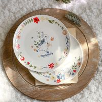 Assiette créative style nordique en forme de lapin, assiette à dessert colorée en céramique, assiette plate style coréen-japonais pour le thé de l'après-midi