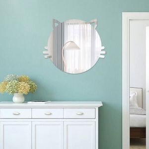Miroir mural adhésif créatif en acrylique, motif animalier (alien, panda, dessin animé), pour chambre et salle de bain, miroir souple intégral - Product Image 5