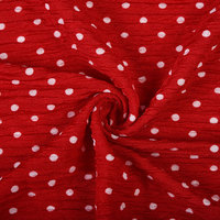 Tissu en crêpe jacquard extensible 100 % polyester en gros, imprimé à pois, matière pour robe, poids moyen, fabriqué dans le Zhejiang, Chine