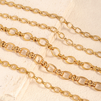 Acier inoxydable Étanche Pvd Or 18k Bijoux de Plage Fermoir Boucle Fait à la Main O Chaîne Collier DIY Chaîne Chunky pour Hommes Femmes