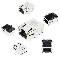 Toma de corriente Ethernet Rj45, conector hembra de entrada lateral, 2x4, 1x2, 1x6, Rj45, conector Pcb