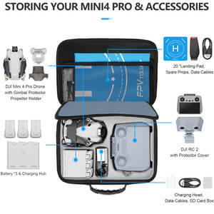 Mini4 pro PU matériel étui de transport Portable étanche grande capacité Drone accessoires pour DJI Mini4 Pro - Product Image 2
