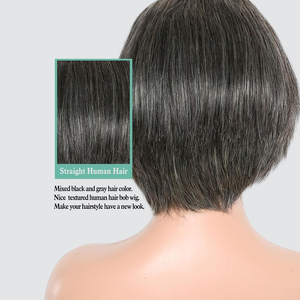 Remy 200 Плотность 13x4, Короткие 100, соль и перец, серый, бесклеевой, предварительно стилизованные европейские парики из человеческих волос - Product Image 6