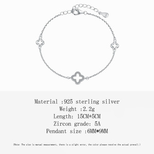 High Quality Luxury Designer <strong>Brand</strong> <strong>Jewelry</strong> Women Flower Bangle <strong>Lucky</strong> Four Leaf Clover Excellent Zircon Bracelet - Product Image 6