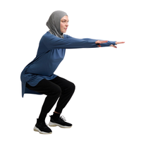 Aktif Spor Giyim Tesettür Spor Giyim Yoga Kapüşonlu Eşofman Takımı Çevre Dostu Büyük Beden Müslüman Kadınlar İslami Rüzgar Geçirmez Hafif Nefes Alabilen