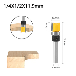 1/4\&quot; Shank Solid Woodworking <strong>Tool</strong> <strong>Router</strong> <strong>Bit</strong> Template Flush Trim Straight Bottom Bearing Milling Cutter Hinge OEM Altin Coating - Product Image 6