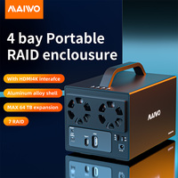 MAIWO Cabinet RAID a 4 Alloggiamenti in Alluminio per Dischi Rigidi SATA da 3,5\", Enclosure per Archiviazione Dati Desktop