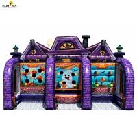 Attraction interactive gonflable portable et écologique pour Halloween, jeu de lancer de carnaval à trois voies, garantie de 3 ans