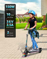 Haut-parleur Bluetooth 170W, scooter pliable léger pour enfants de 5,5 pouces, moto électrique pour enfants pour l'école