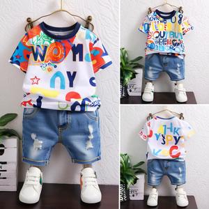 Wholesale Liquidation Children's Summer Sets Mixed Prints T-<b>Shirt</b>/Vest Shorts Breathable Cotton Mixed Size Clearance - Product Image 4