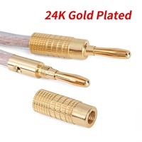 RASANTEK RSH-039 4mm HIFI Erkek Muz Tipi Konnektör 24k Altın Kaplama Pirinç Hoparlör Kablo Terminalleri Amplifikatör ve AV Sistemi için