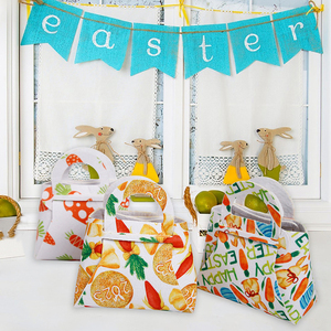 Cesta <span class=keywords><strong>de</strong></span> Pascua DIY colorido dibujos animados conejito huevos zanahoria decoración regalo bolsa fieltro tela caramelo <span class=keywords><strong>Chocolate</strong></span> cesta <span class=keywords><strong>de</strong></span> mano - Product Image 6