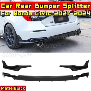 Civic Rear Bumper <b>Lip</b> Matte Black MUGEN Style Rear Bumper <b>Splitter</b> Body Kit for Honda Civic 11th Gen 2021-2024 Car Accessories - Product Image 1