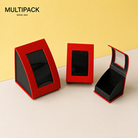 Coffret de présentation de bijoux rouge de luxe, boîte d'emballage personnalisée pour collier, boucles d'oreilles, bague, coffret cadeau haut de gamme, OEM ODM