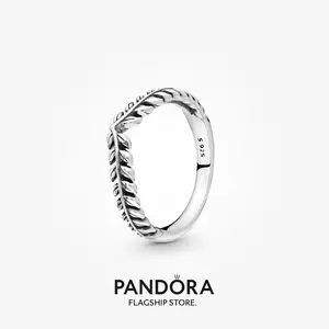 Groothandel pandora roestvrij stalen ringen-Pandora Tarwe Korrels Wishbone Ring