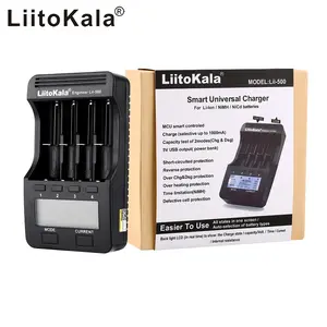 Liitokala lii-500 LCD 3.7V/1.2V AA/AAA 18650/26650/16340/14500/10440/18500 ליתיום סוללה מטען עם עם מסך 12V מתאם