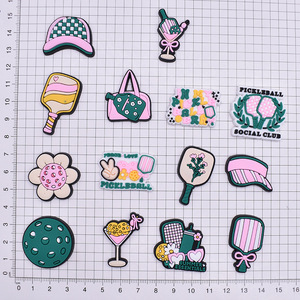 Decoraciones de zapatos DIY de goma suave de PVC Pickleball, dijes de zapatos de paleta con agujero de hebilla transfronteriza - Product Image 1