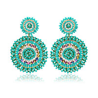 Boucles d'oreilles pendantes faites à la main pour femme, bijoux de fête, boucles d'oreilles bohèmes en perles de rocaille, boucles d'oreilles pendantes perlées