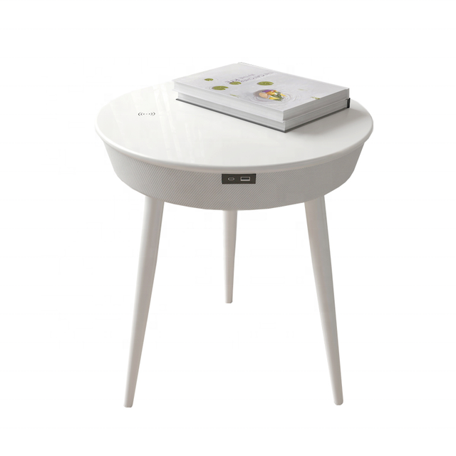 Modern Smart Bed Side Blue-tooth Speaker Table Wireless Charger USB Charging Smart Side Table for Bedroom Living Room