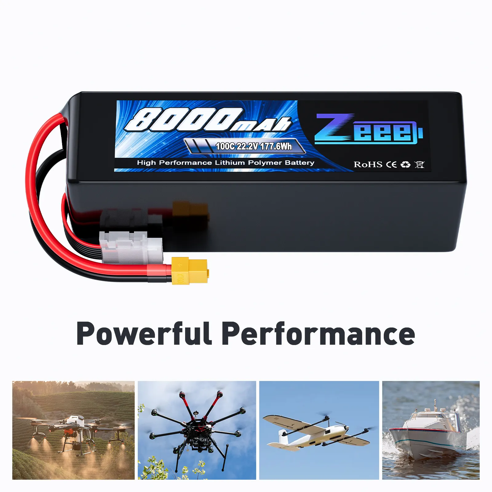 Batteria Lipo Zeee FPV 6s batteria 8000mah 6S lipo batteria 22.2V /23.1V 100C FPV drone per FPV