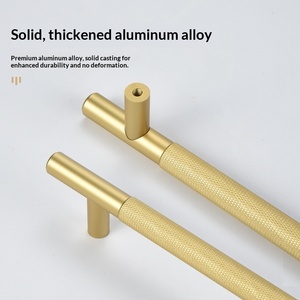 Wholesale American Style Knurled Aluminum Alloy Solid Lengthened Handle Hardware Cabinet Wardrobe Bedside Table <strong>Door</strong> - Product Image 2