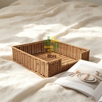 Panier de rangement en rotin PP léger, tissé à la main, de style nordique, écologique, résistant à l'humidité, pour serviettes