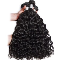 Lots de Cheveux Humains Ondulés Naturels, Cheveux Indiens Bruts Vierge, Cuticules Alignées, Tissage Remy Double Drawn, Noir Naturel, 3 Lots