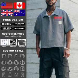 Camisas KingSen de Alta Calidad, Tejido a Rayas, Algodón Grueso, Estilo Hip Hop, Transpirables, Manga Corta para Hombre, Logotipo Personalizado con Impresión por Transferencia de Calor - Product Image 2