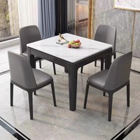 Table à manger carrée en marbre blanc pour la maison, restaurant, hôtel, café, appartement, cuisine, salon, meubles