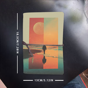 Блокнот 160 ручной работы A6, сменные страницы, идеальный подарок для работающих взрослых с мужским пляжем, печать на море, луна, закате, бухта - Product Image 6