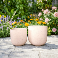 Pot de fleurs minimaliste en ciment pour plantes d'intérieur avec trou de drainage, capacité de 1000 ml, pour jardin, mur intérieur et bureau