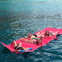 Schwimmende Wassermatte, Extra Großes Schwimmbett mit Verstärktem Auftrieb, XPE-Schaum Wasserzauber-Schwimmteppich für Strand und Schwimmbad