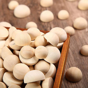 Halbkugeln Unvollendete natürliche Holz perlen für DIY Crafts Split Round Wood Balls - Product Image 5