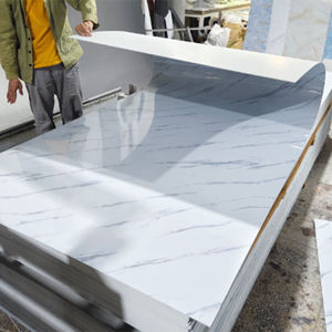 Vente chaude PVC Marbre Feuilles Décoratif Uv Marbre Panneau Mural Installation Facile et Bricolage Projets Domestiques - Product Image 2