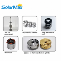Pompe solaire DC SolarMax 600W 48V en acier inoxydable pour le Sénégal et le Burkina Faso, faible pression 0.8HP, débit max 3.5m³/h, portée 70m, pour usage domestique