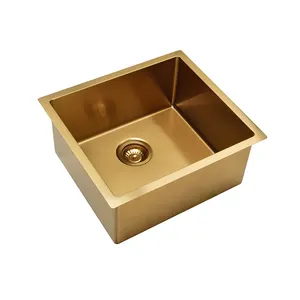 17-inch 16 Gauge Undermount Single Bowl Stainless Steel Kitchen Sink light golden double toilet sink