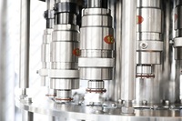Bloc combiné de remplissage, bouchage et soufflage rotatif électrique automatique haute efficacité avec contrôle PLC, débitmètre de précision, garantie 1 an