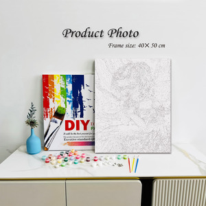 Kit de pintura por números de 40*50cm con marco, diseño de oración devota, estilo impresionista, pintura al óleo DIY - Product Image 2
