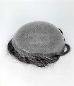 Prêt à Expédier Livraison Rapide Confortable Toupet en Cheveux Indiens 100% avec Peau <span class=keywords><strong>Auto</strong></span>-Adhésive Naturelle pour Hommes Chauve - Product Image 4