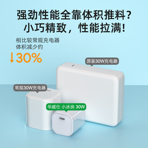 Cargador rápido GaN 30W PD tipo C para teléfonos Apple iPhone Android, color blanco - Product Image 4