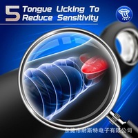Juguete Sexual Masculino con Copa Eléctrica para Lamer la Lengua, con 10 Modos de Vibración y Lamer